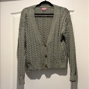 Miami Women's Olive Knit Cardigan Sweater